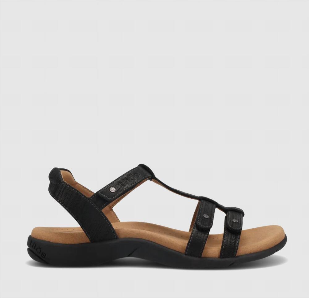 NEW TAOS women's trophy 2 strappy sandals in black emboss